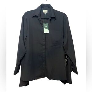 Tuckernuck Black Long Sleeve Button Down Blouse Size S NWT